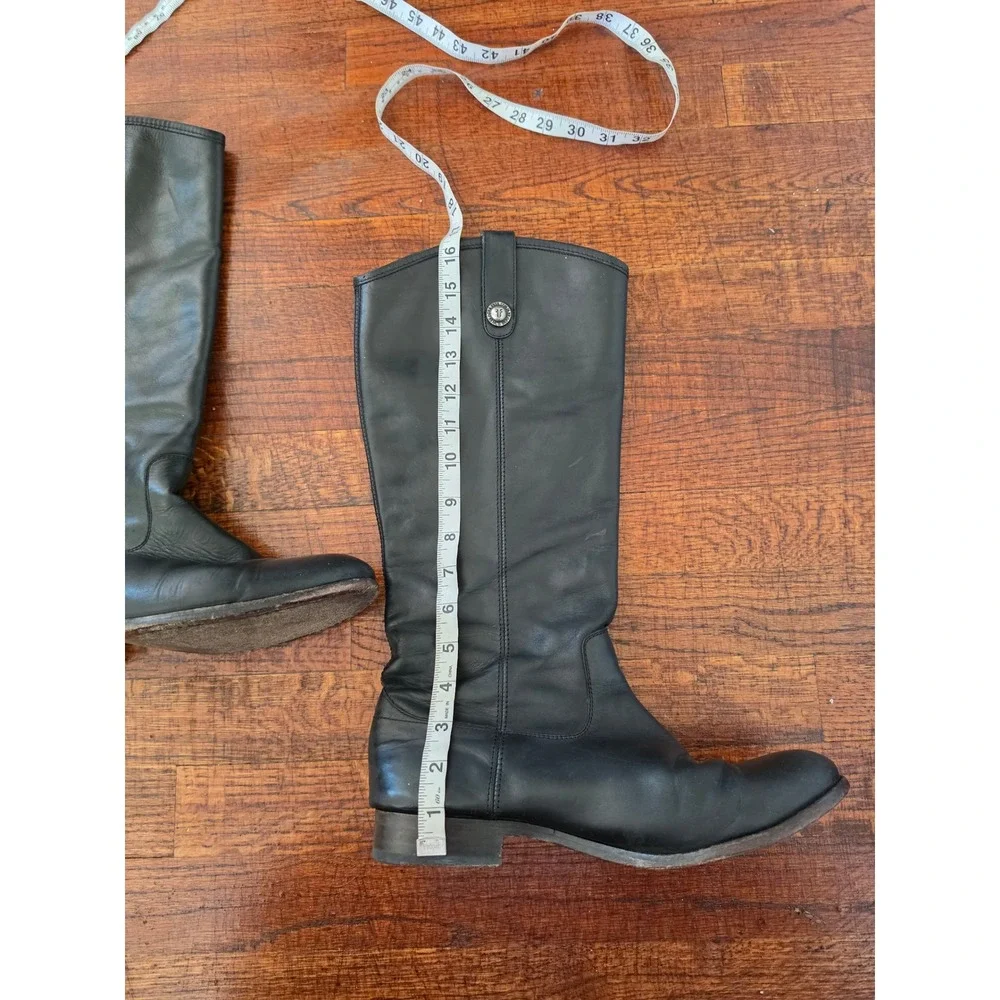 FRYE Melissa 4015 Tall Black Calf Leather Pull On Riding Boots Size 9.5B‎